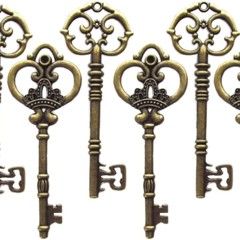 Mixed 20 Extra Large Antique Skeleton Keys Rustic Key for Wedding Decoration Fav
